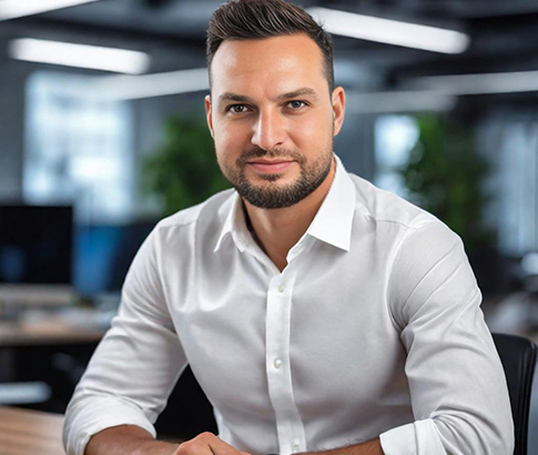 Portrait of software engineer Mihai Serban, Sherban Software